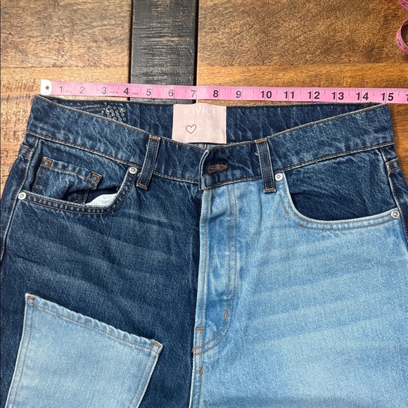 Revice Matchmaker high rise patchwork straight leg jeans Love at First Sight - Picture 9 of 12